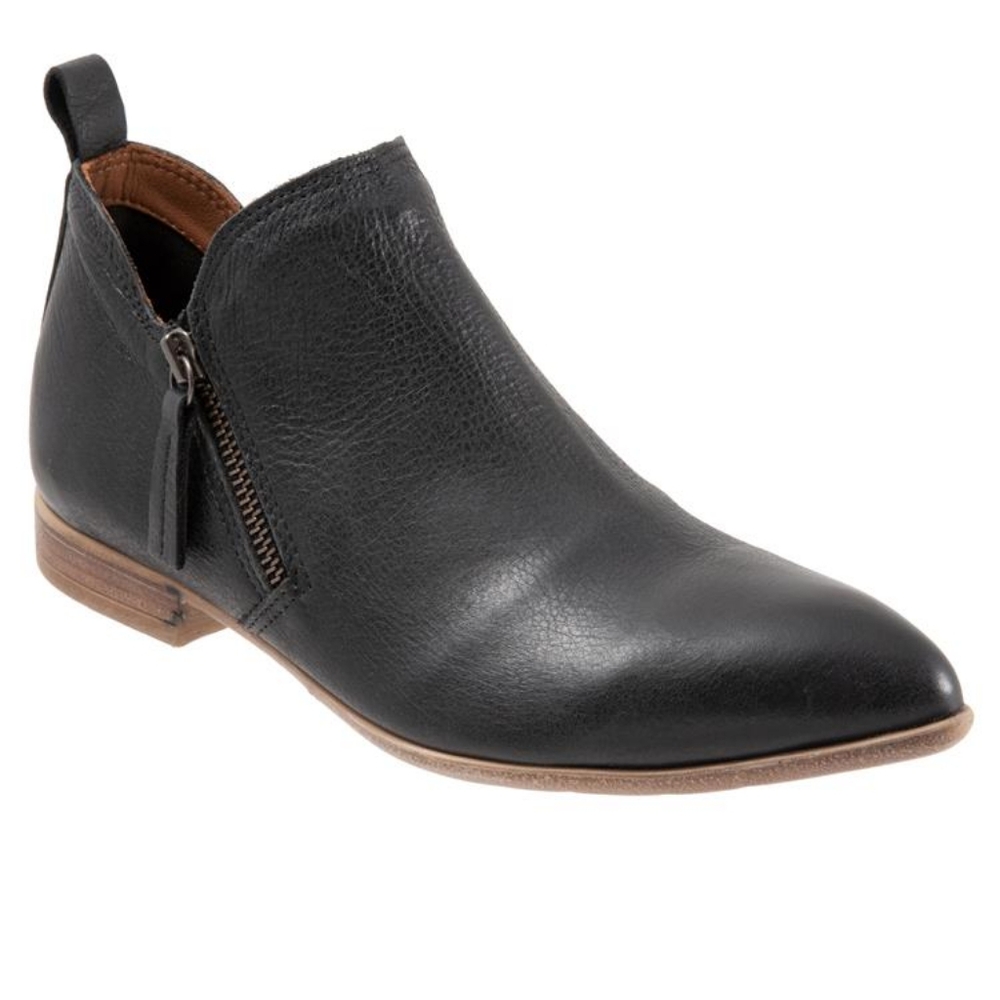 NIB Bueno Womens Vale Black Ankle Boot Side Zips Pointed Toe EU 37 US 6.5/7